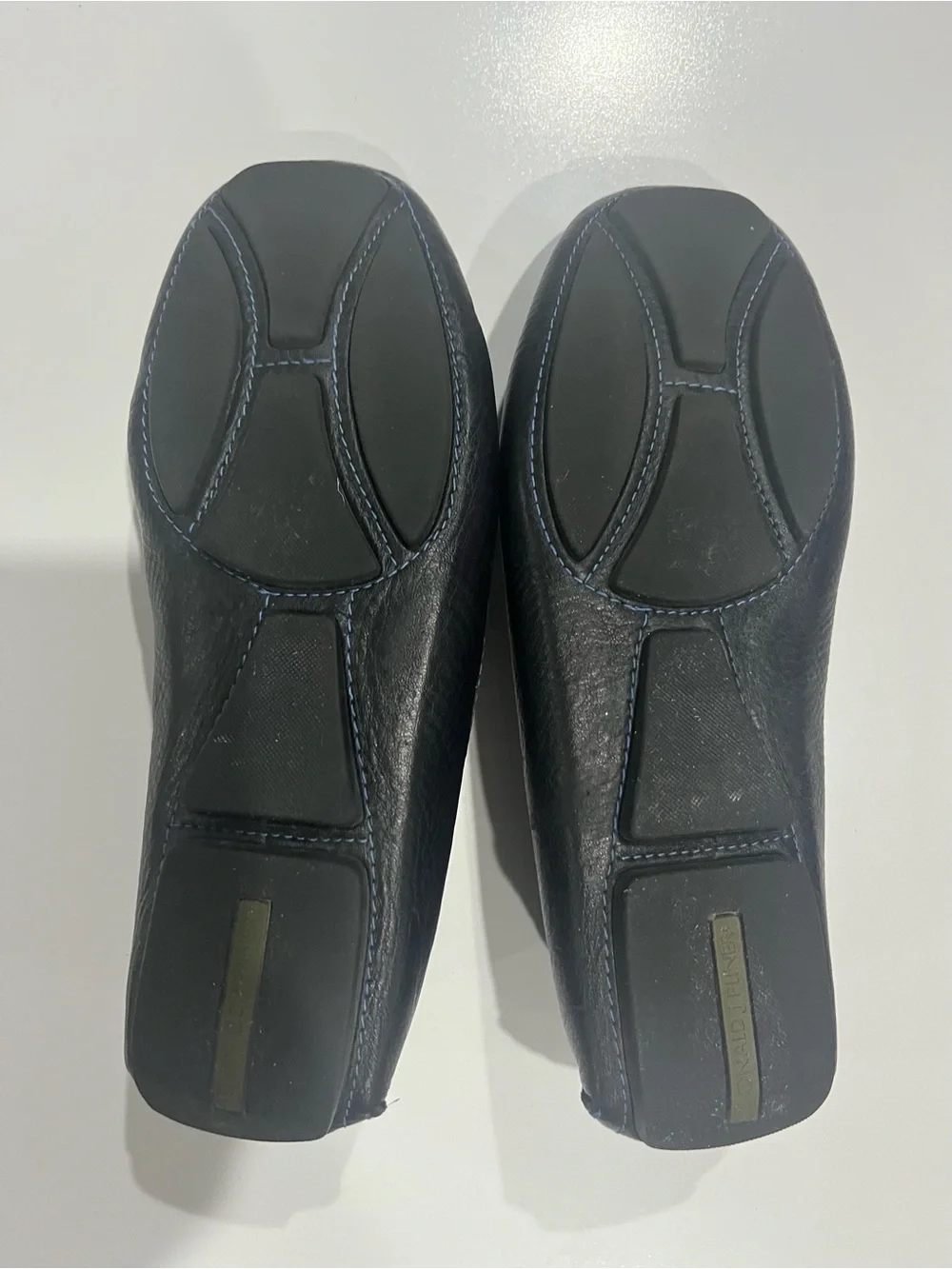 Donald Pliner Men's Blue Pebbled Leather Moc Toe Driving Loafers